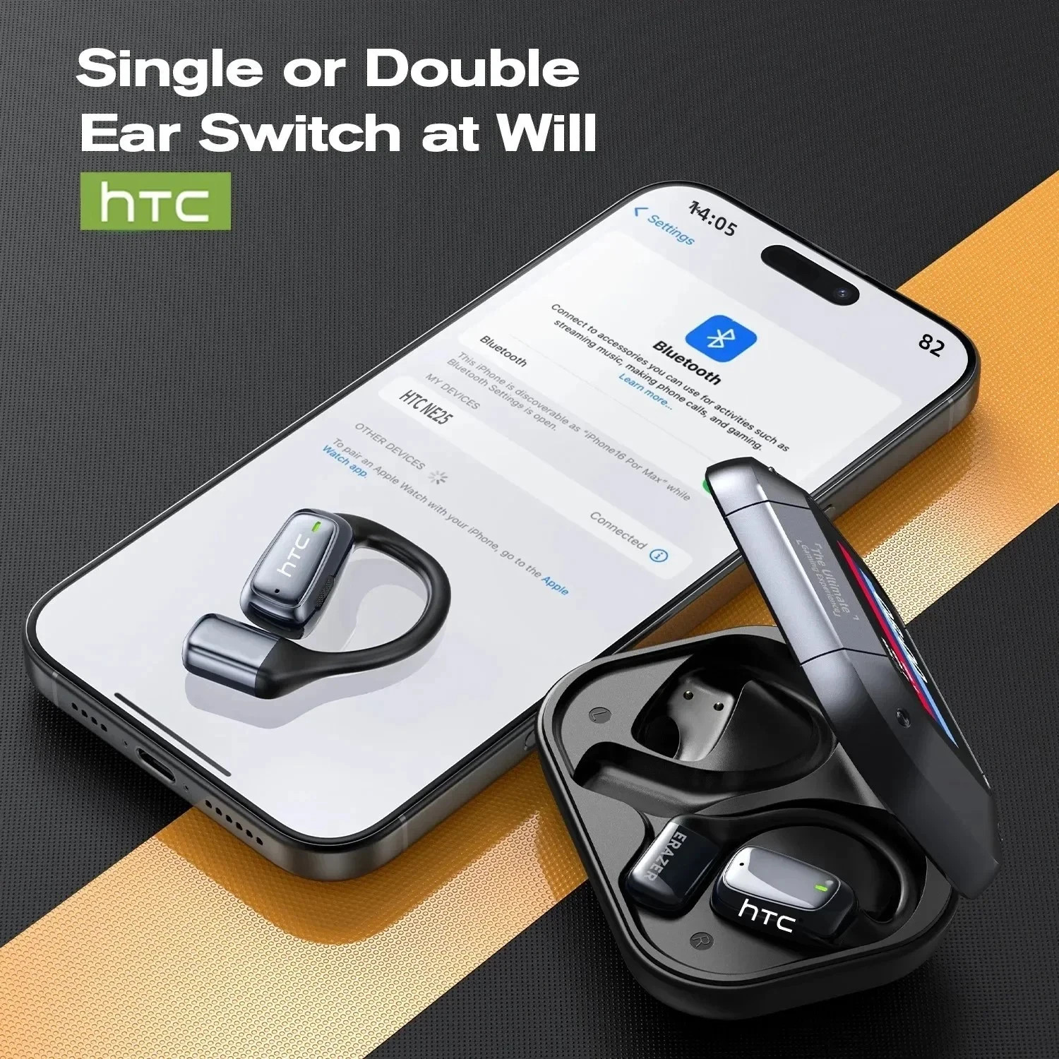 HTC NE25 AI Translator Wireless Earbuds – Bluetooth 5.3 Touch Screen Headphones