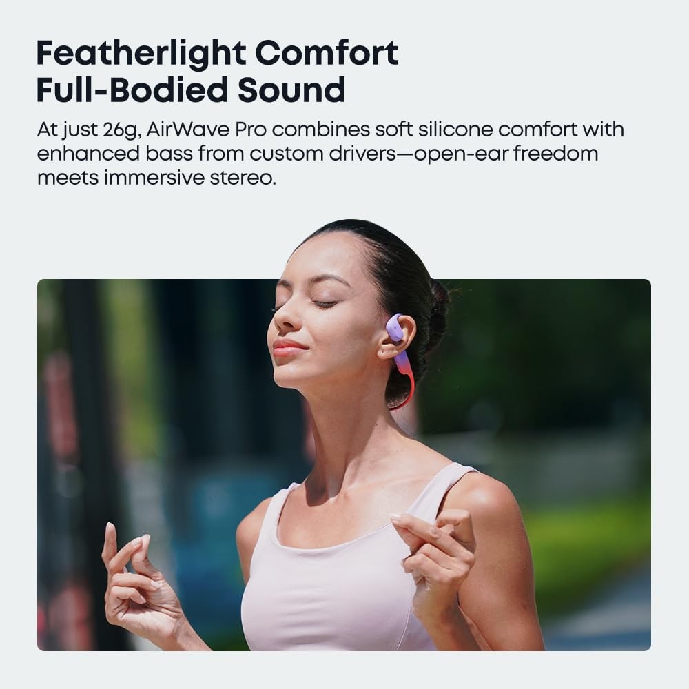 Langsdom Running Headphones Airwave Pro Open Ear Lightweight Skin-Friendly