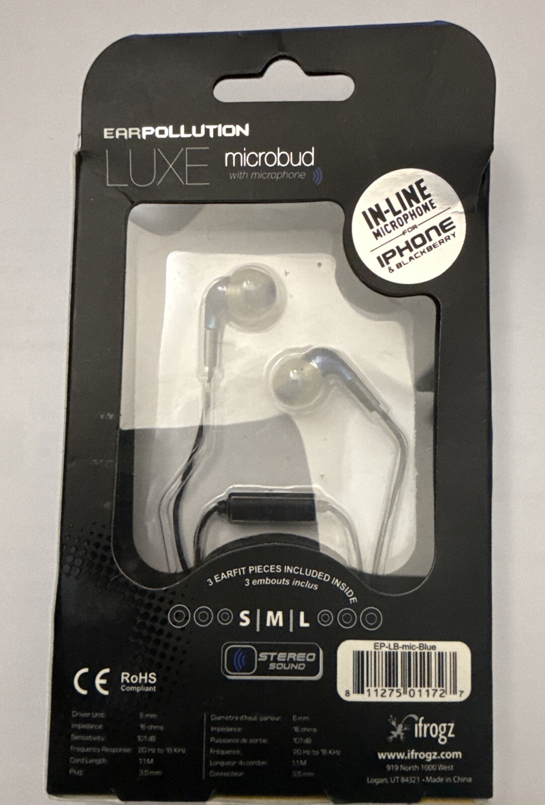 iFROGZ Earpollution Noise Isolating Earbuds With High Definition Microphone
