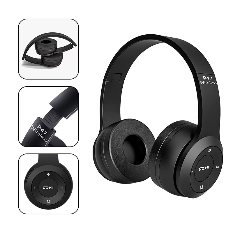 P47 Wireless Bluetooth 5.0 Foldable Headphones HIFI Bass Stereo Earphones