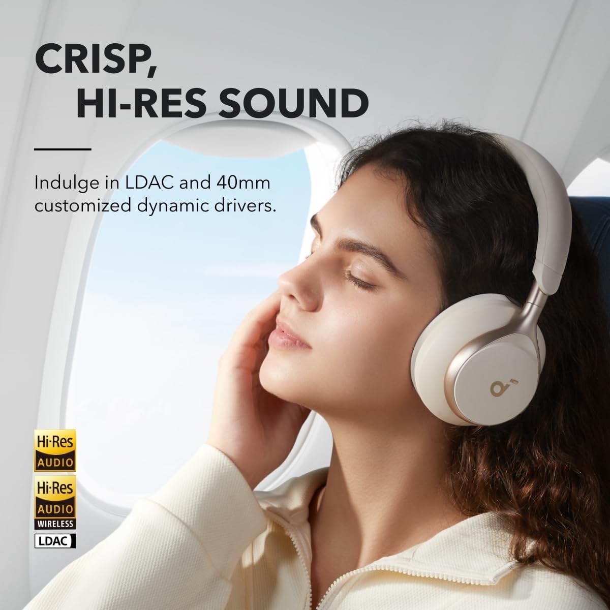 Space One Bluetooth Headphones: 40H Active Noise Cancelling & Hi-Res Audio