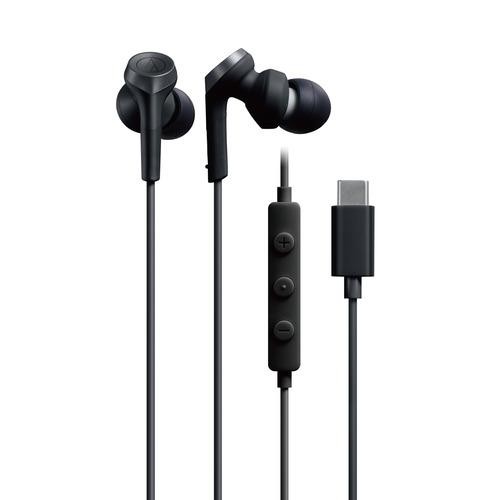 Audio-Technica Wired in-Ear Earphones USB Type-C w/ Microphone ATH-CKS330C Black