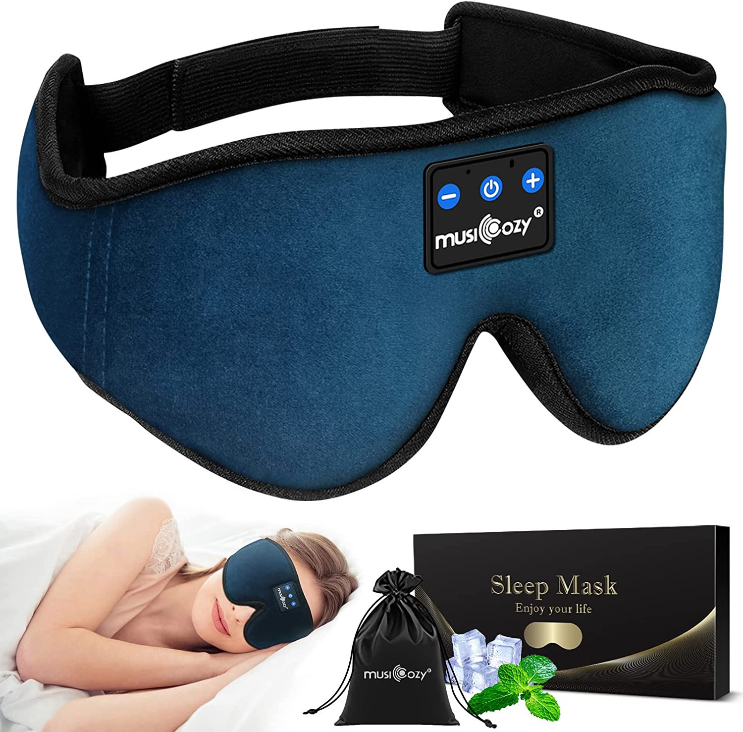 Sleep Headphones, Bluetooth . Sleep Mask Headband Headphones Sleeping Eye Mask,