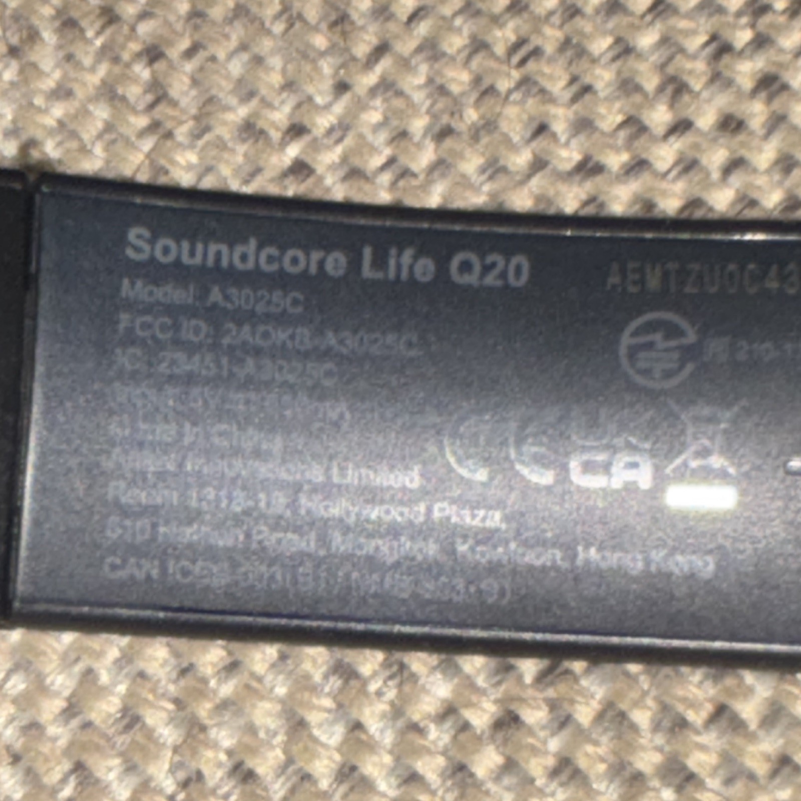 Soundcore Life Q20 Wireless Over-Ear Headband Headphones Black A3025C