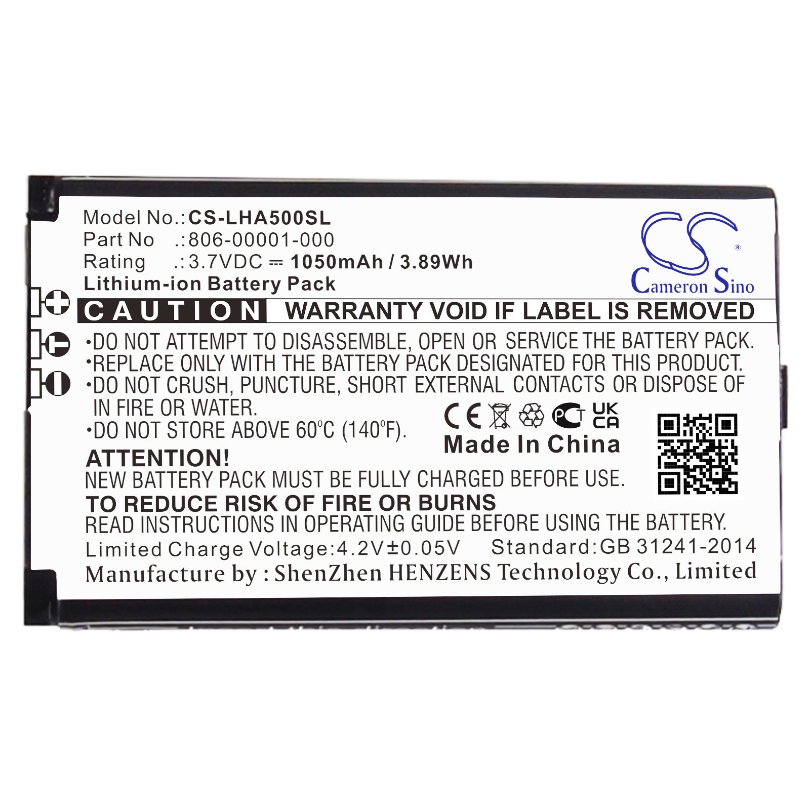 BATTERIE 1050mAh Type 806-00001-000 For Lightspeed Aviation Tango A500
