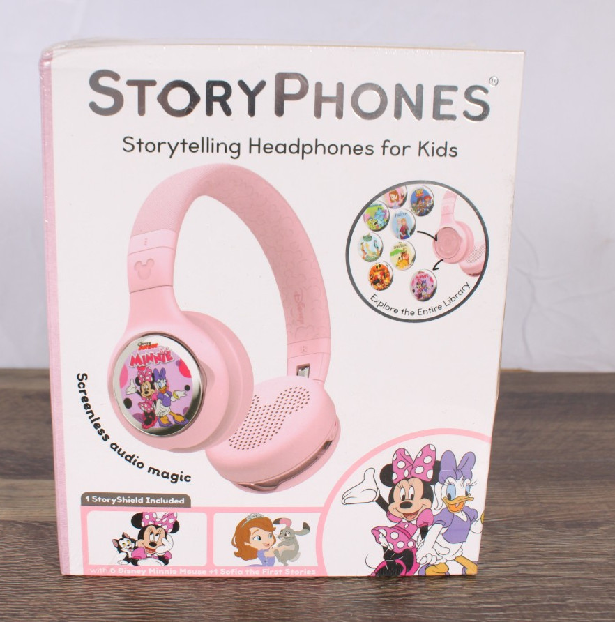 StoryPhones Storytelling Bluetooth Wireless Kids Headphones Bundle -Pink-New