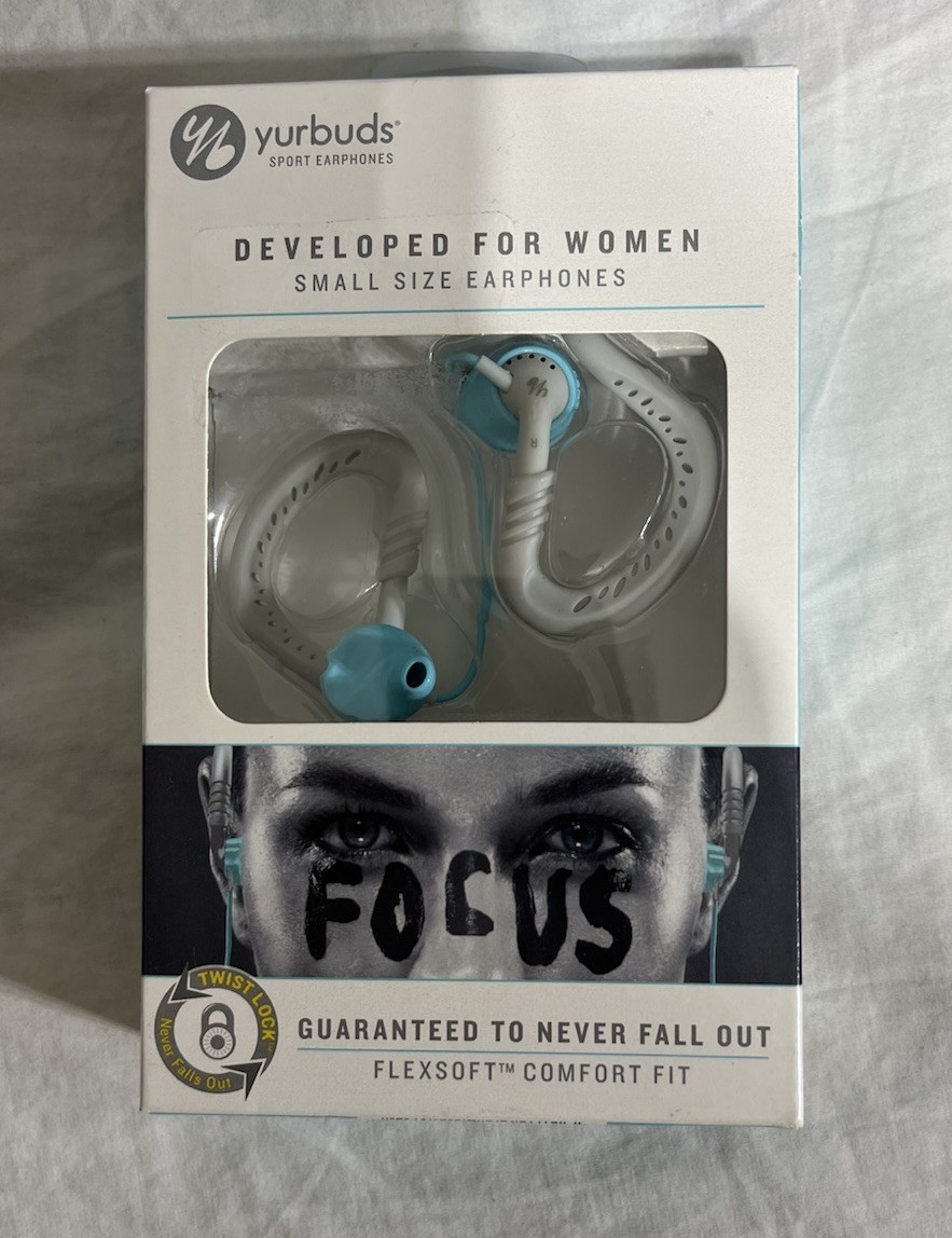 Yurbuds Focus Sport Women’s Headphones Blue Aqua Brand New