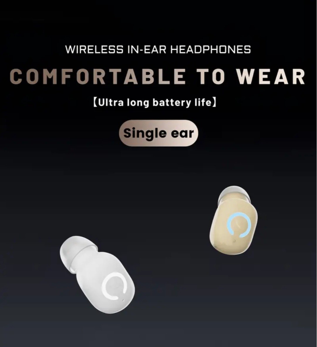 Wireless sports earphone, | Long battery life, Compact, Music, Calls, Gym, Work.