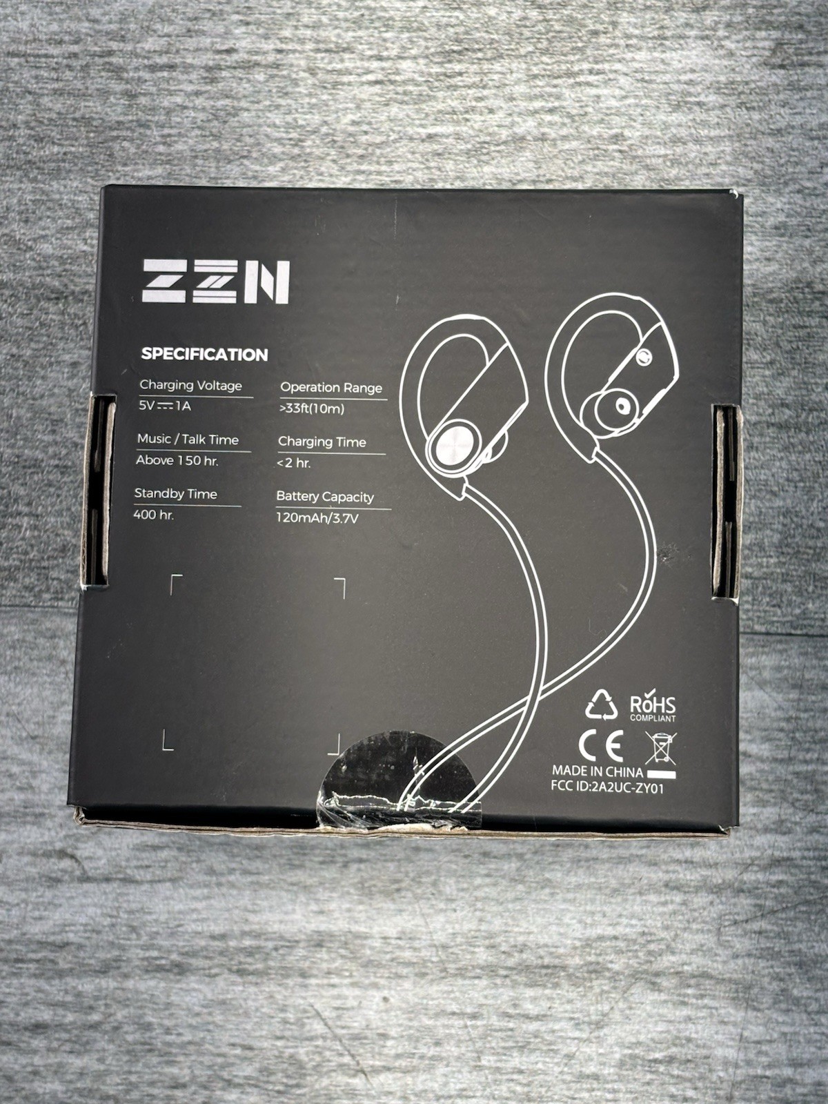 ZZN ZY01 Bluetooth Earphones Headphones Sweatproof Sports Gym Running Ear Buds