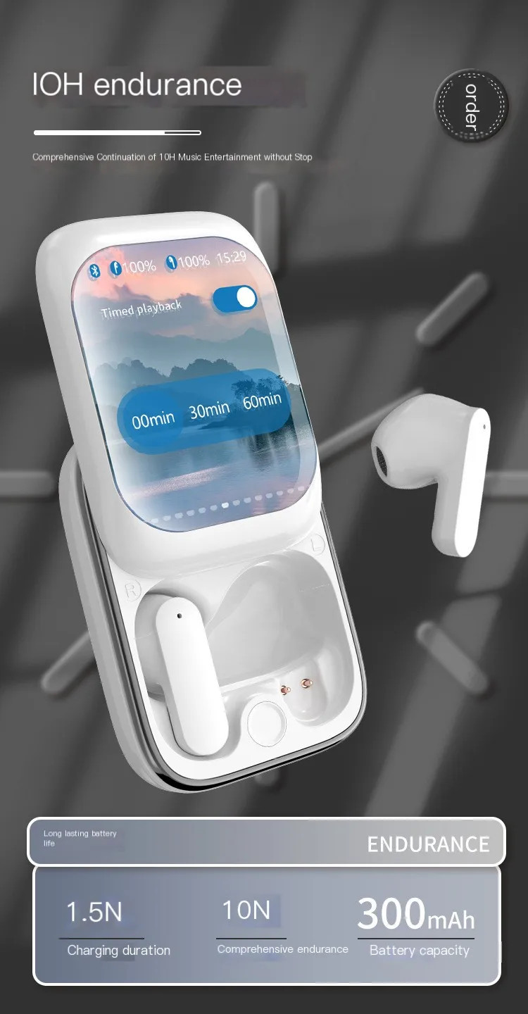 Slide-out True Wireless Bluetooth Touch Screen Headphones For Android IOS