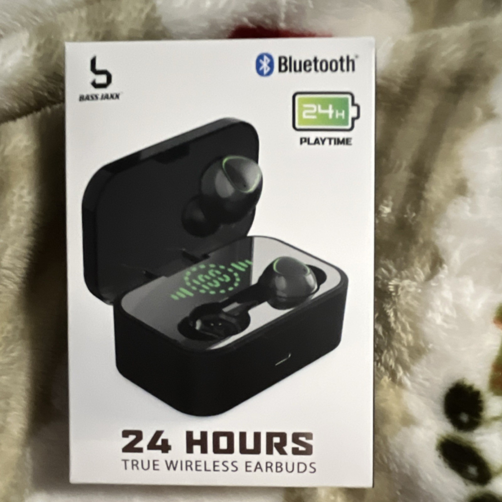 Bass Jaxx 24 Hours True Wireless Bluetooth Earbuds Black Touch Control w/ Mic
