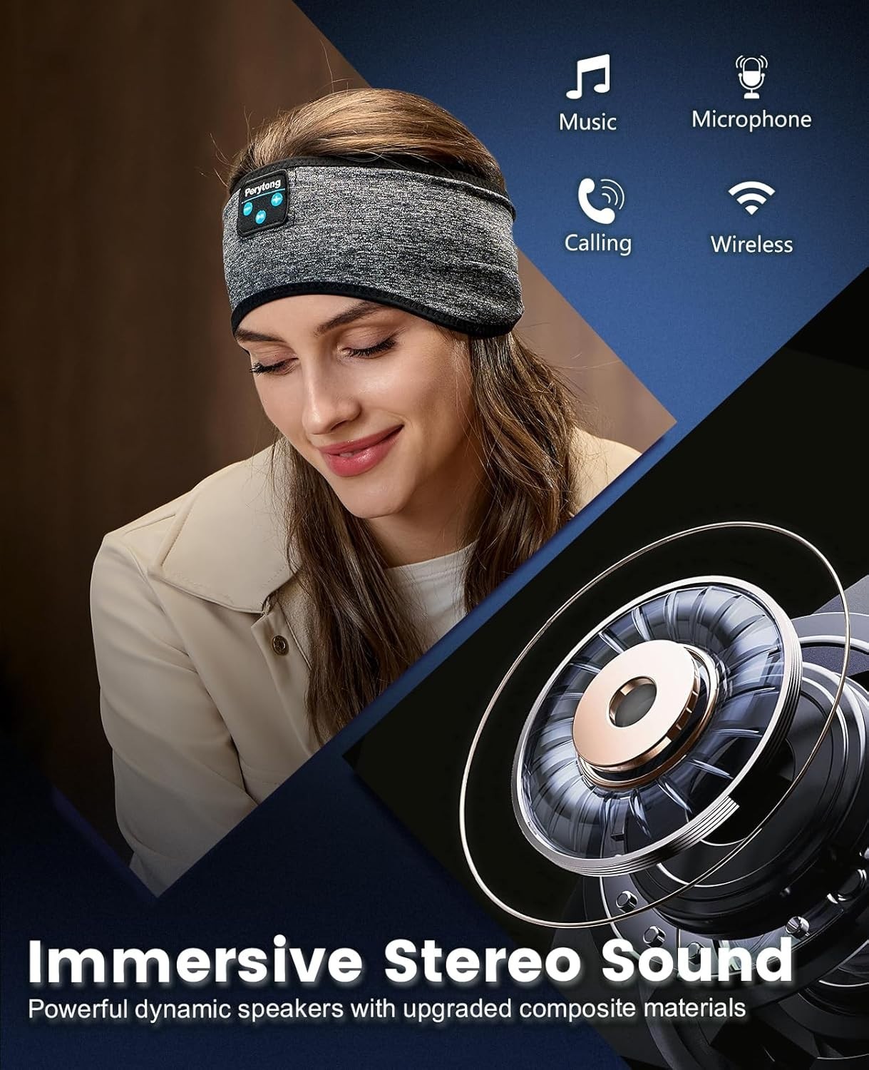 Bluetooth Sleep Headphones for Side Sleepers – 10+ Hours Playback