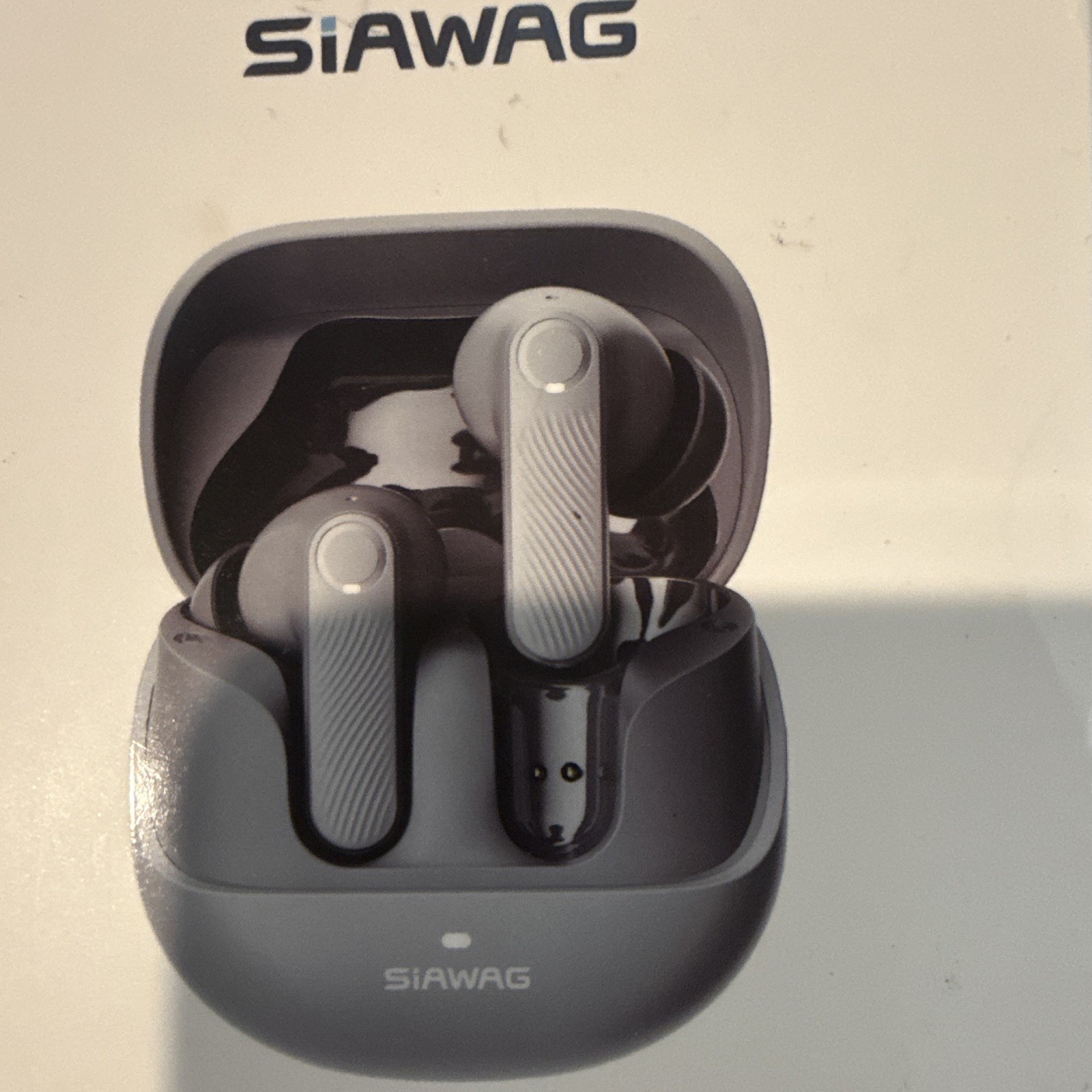 SiAWAG 1100 Series True Wireless Bluetooth In-Ear Earbuds w/ USB-C Case Gray
