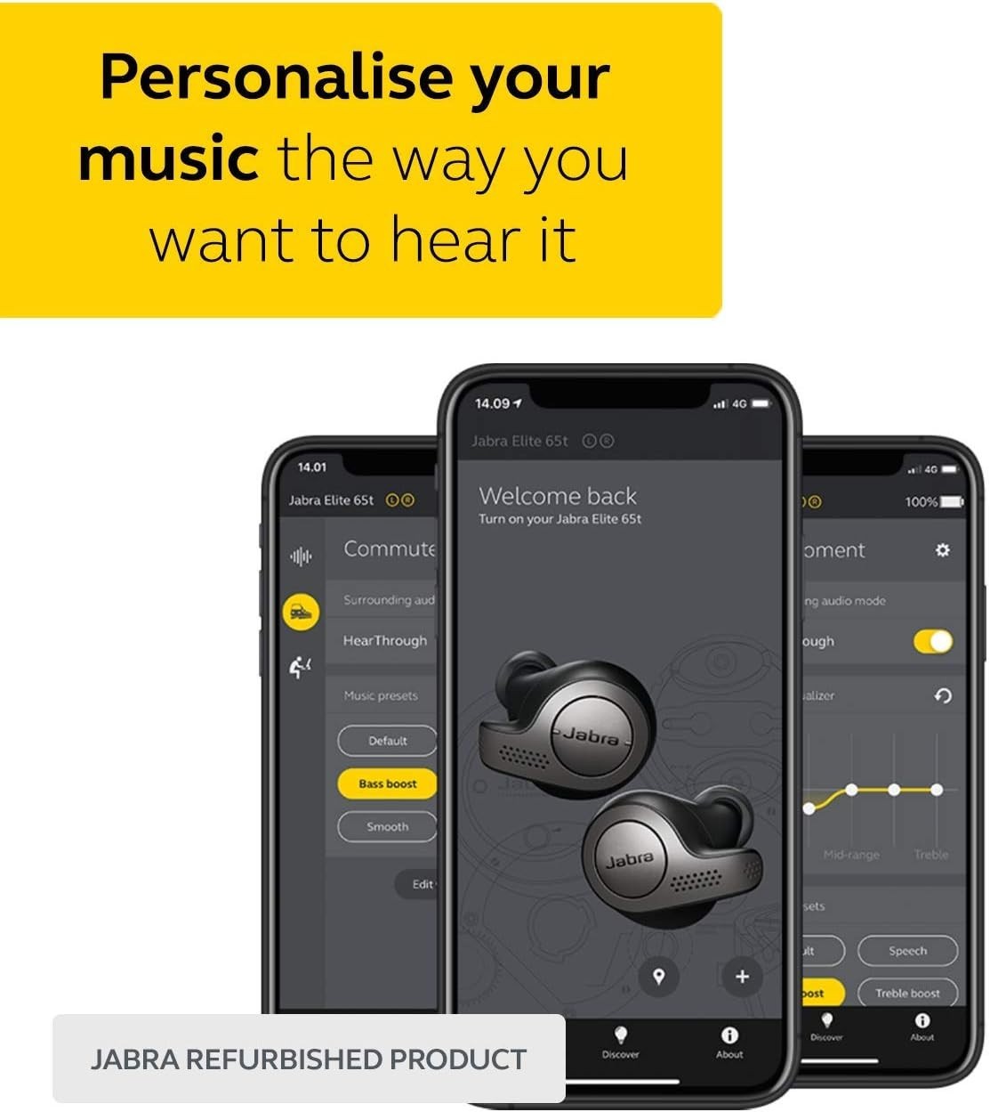 Jabra Elite 65t Black Bronze True Wireless Bluetooth Earbuds Noise Reduction