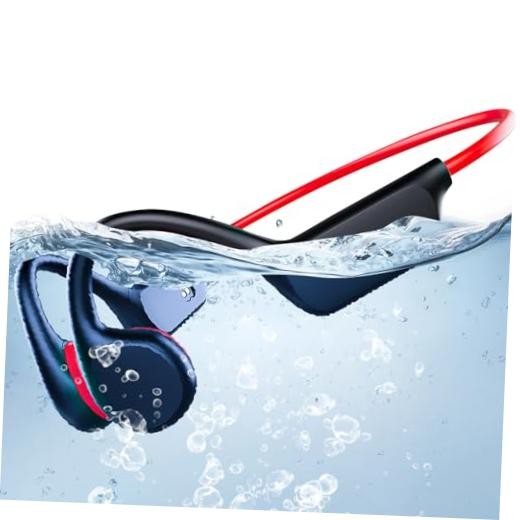 Bone Conduction Headphones Bluetooth 5.3 Swimming Headphones IPX8 Redblack