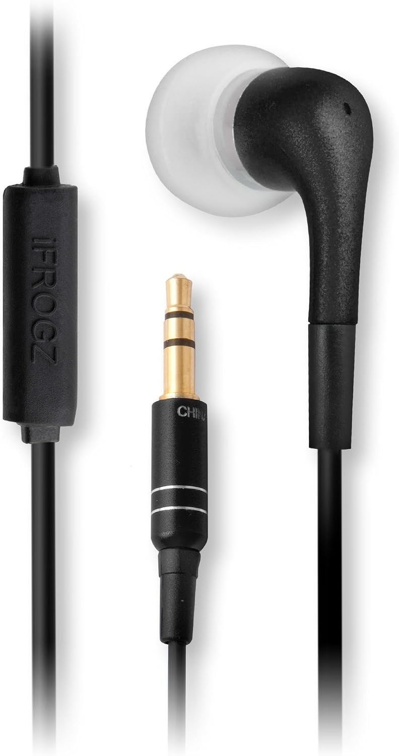 iFrogz Luxe Earpollution Earbuds MicroBud with Mic Black Brand New