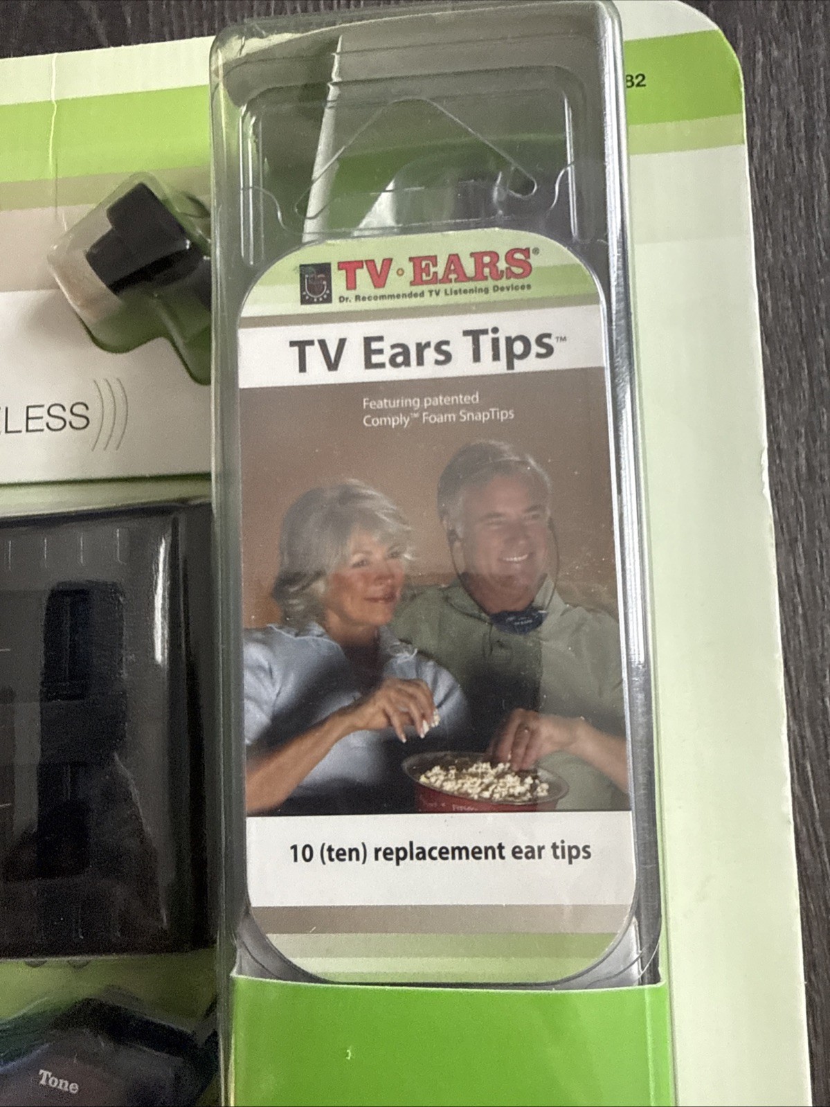 TV Ears Noise Reduction wireless TV Headset ,sealed w 10 replacement ear tip