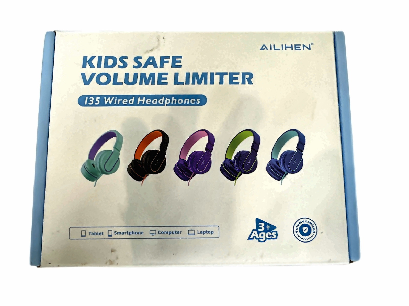 Ailihen 135 Wired Headphones for Kids – Volume Limiter Green with Purple Accent