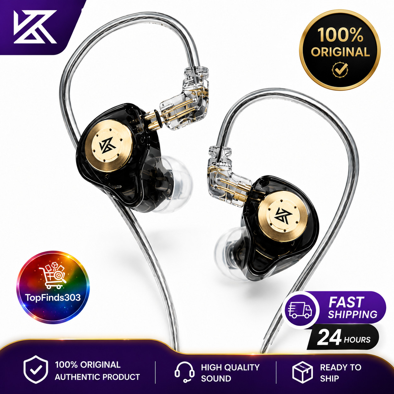 KZ EDX Pro Wired In-Ear Monitor Earphones HiFi Stereo Bass Noise Isolating.