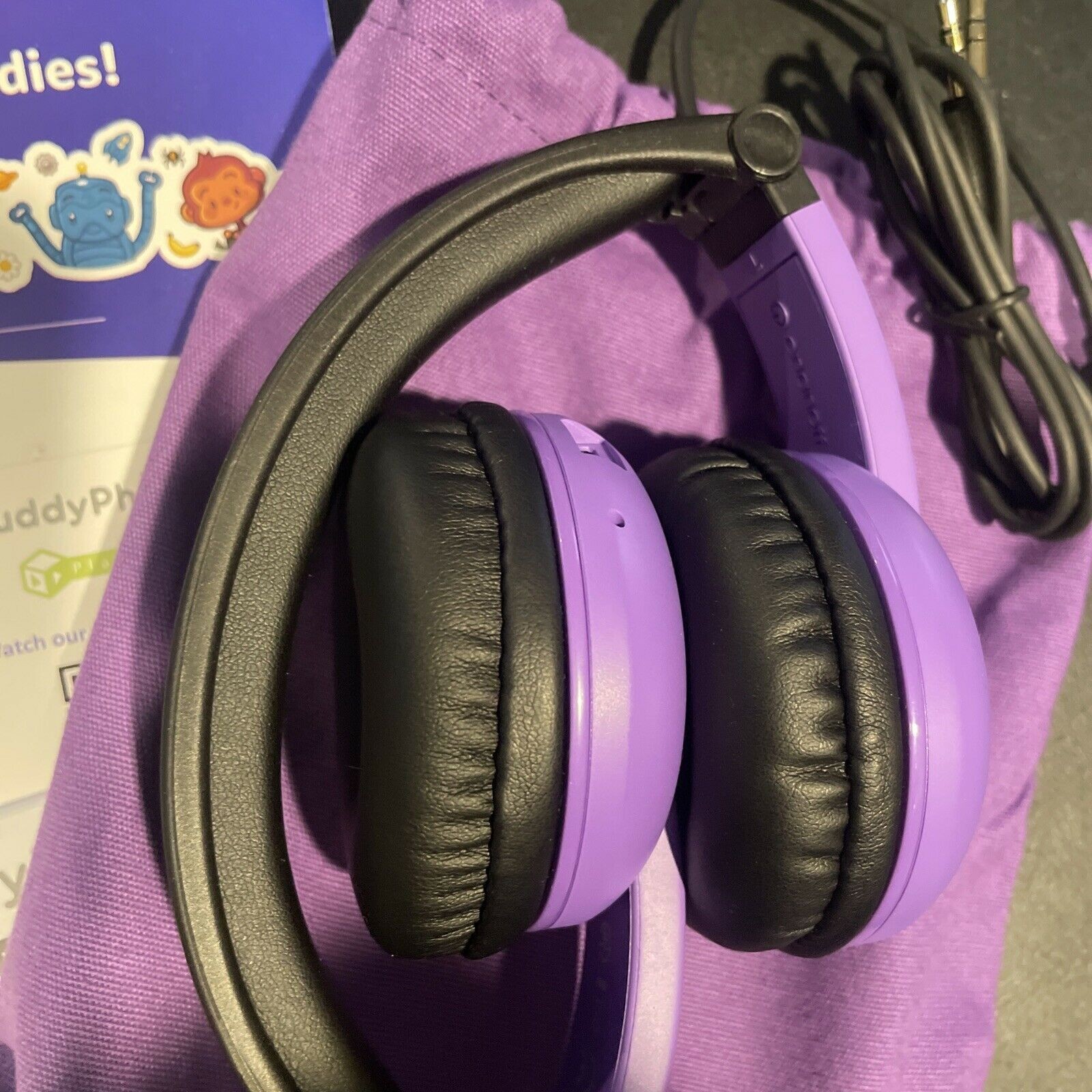 BuddyPhones PopTime Wireless Headphones – Purple for Kids