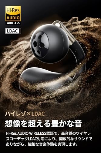 SOUNDPEATS Clip1 Wireless Open-Ear Earbuds Hi-Res LDAC Bluetooth Black
