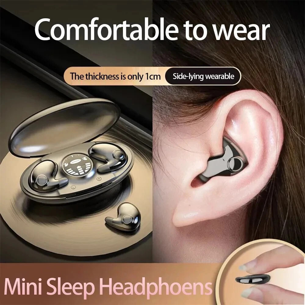 Invisible Sleep Wireless Earphone Bluetooth 5.3 Headphones Hidden Earbuds NEW
