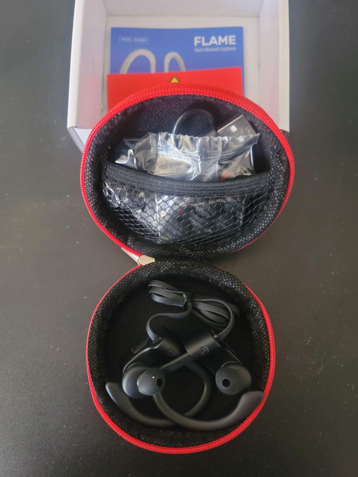 For Mpow Flame Bluetooth Headset Wireless Earphones Stereo Ear Hook Black / Red