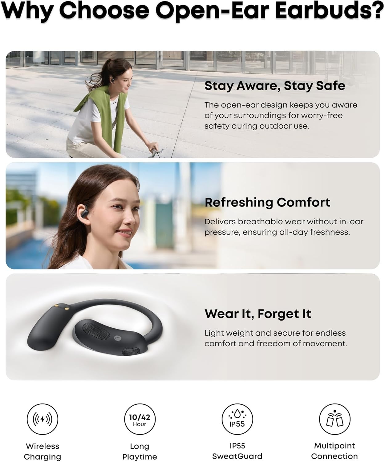 Hi-Res Audio & AI Clear Calls: AeroFit 2 Waterproof Earbuds with 10H Playback