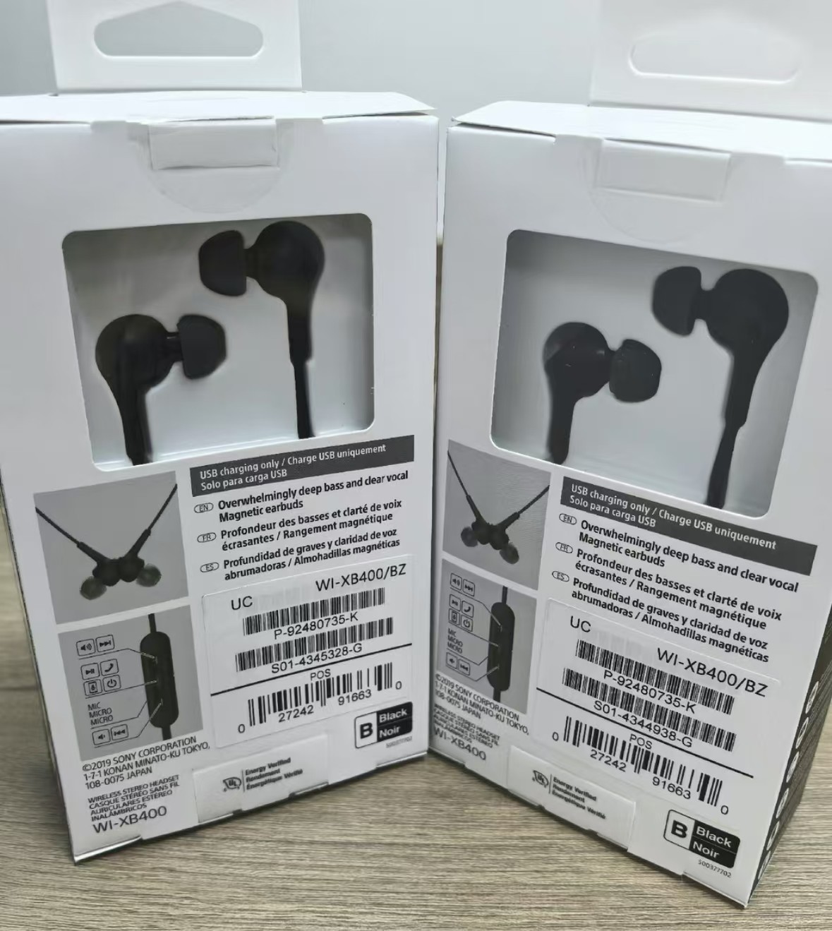 Sony WI-XB400 Wireless In-Ear Extra Bass Headphones With Mic for Phone Black
