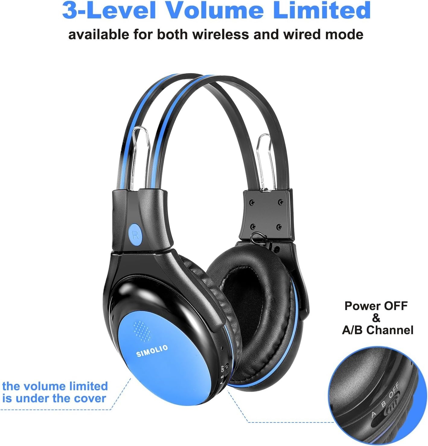 Dynamic Driver On-Ear Headphones for Kids, Foldable Design and Media Control