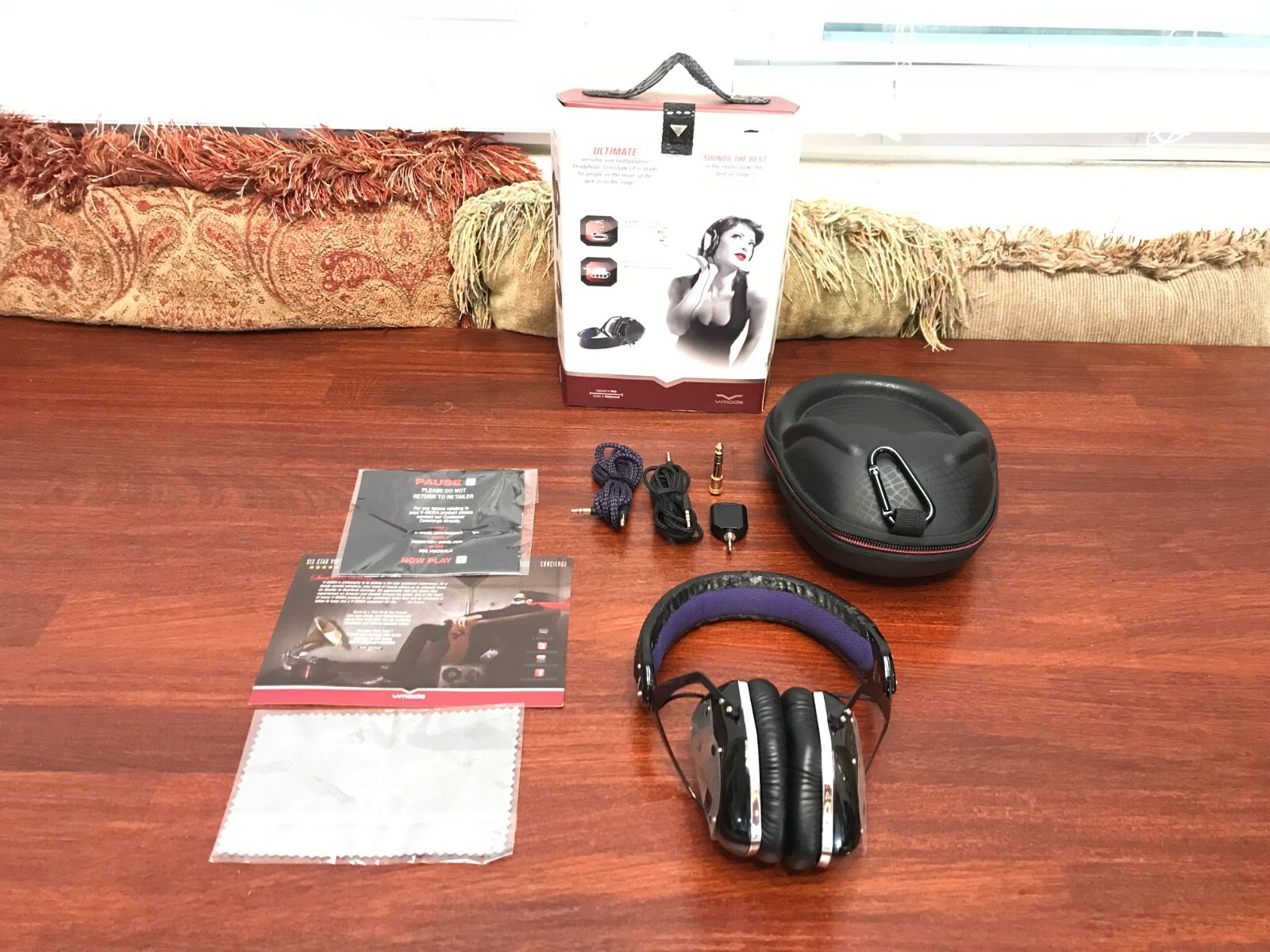 V-MODA Crossfade LP Nero (purple) – Black Leather Headphones