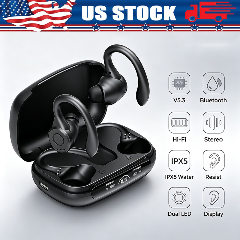 Wireless Bluetooth 5.3 Headset TWS Earphones Earbuds Stereo Headphones Ear Hook