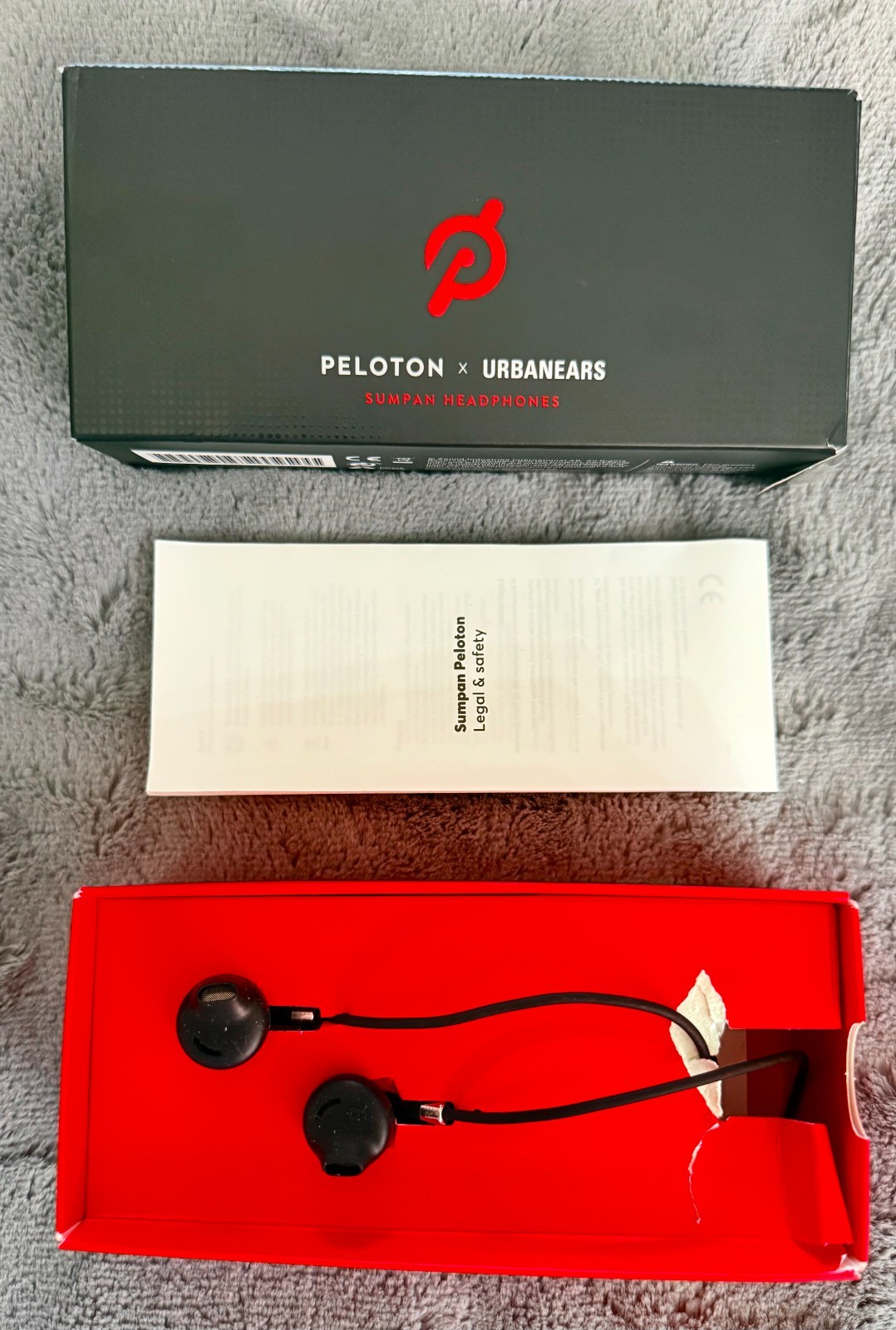 NEW in Box Peloton X Urbanears Sumpan sweat proof slim Headphones Earbuds