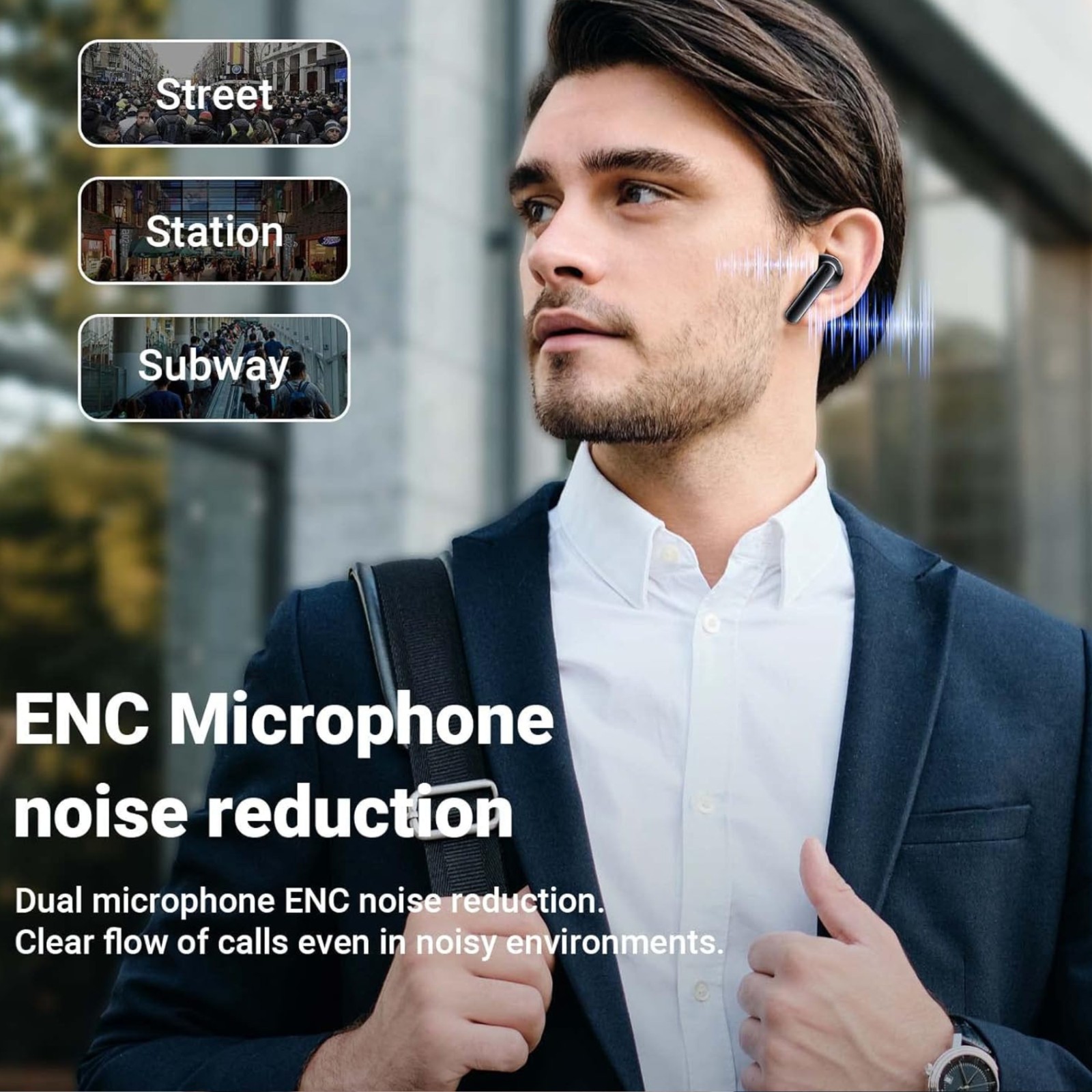 TWS Wireless Bluetooth 5.3 Earbuds Stereo Headset Noise Cancelling Trucker w/Mic