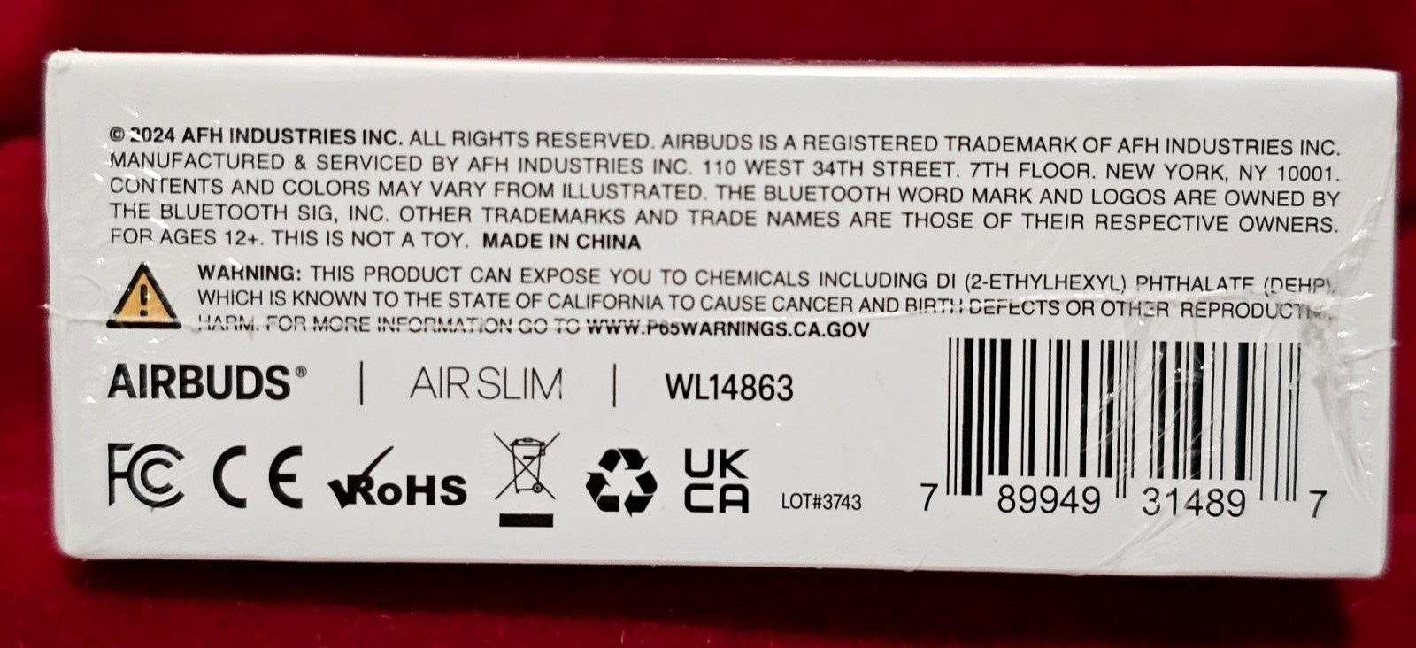 AIRBUDS Air Slim True Wireless Earbuds RARE BLUE color w/ Slim Charging Case NEW