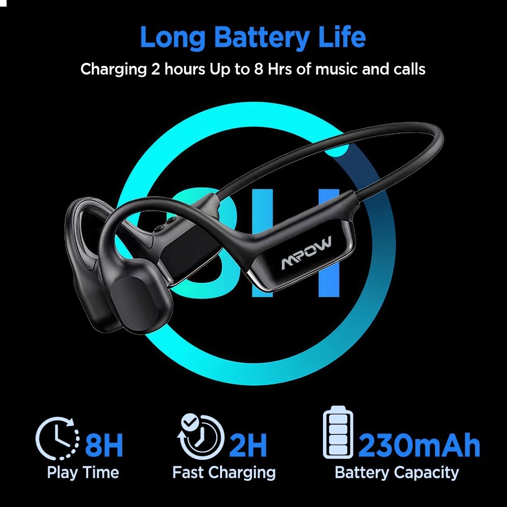 IPX8 Waterproof Bone Conduction Bluetooth Headphones 32G for Swimming & Sports