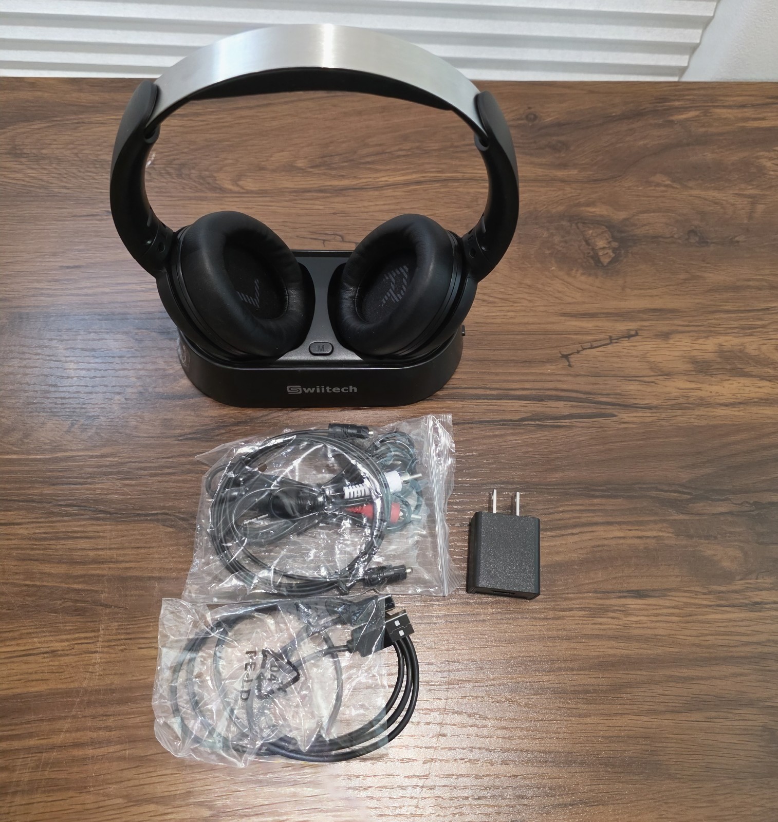 Swiitech CH-211 Wireless TV Headphones w/ Base RCA AUX Optical 40mm