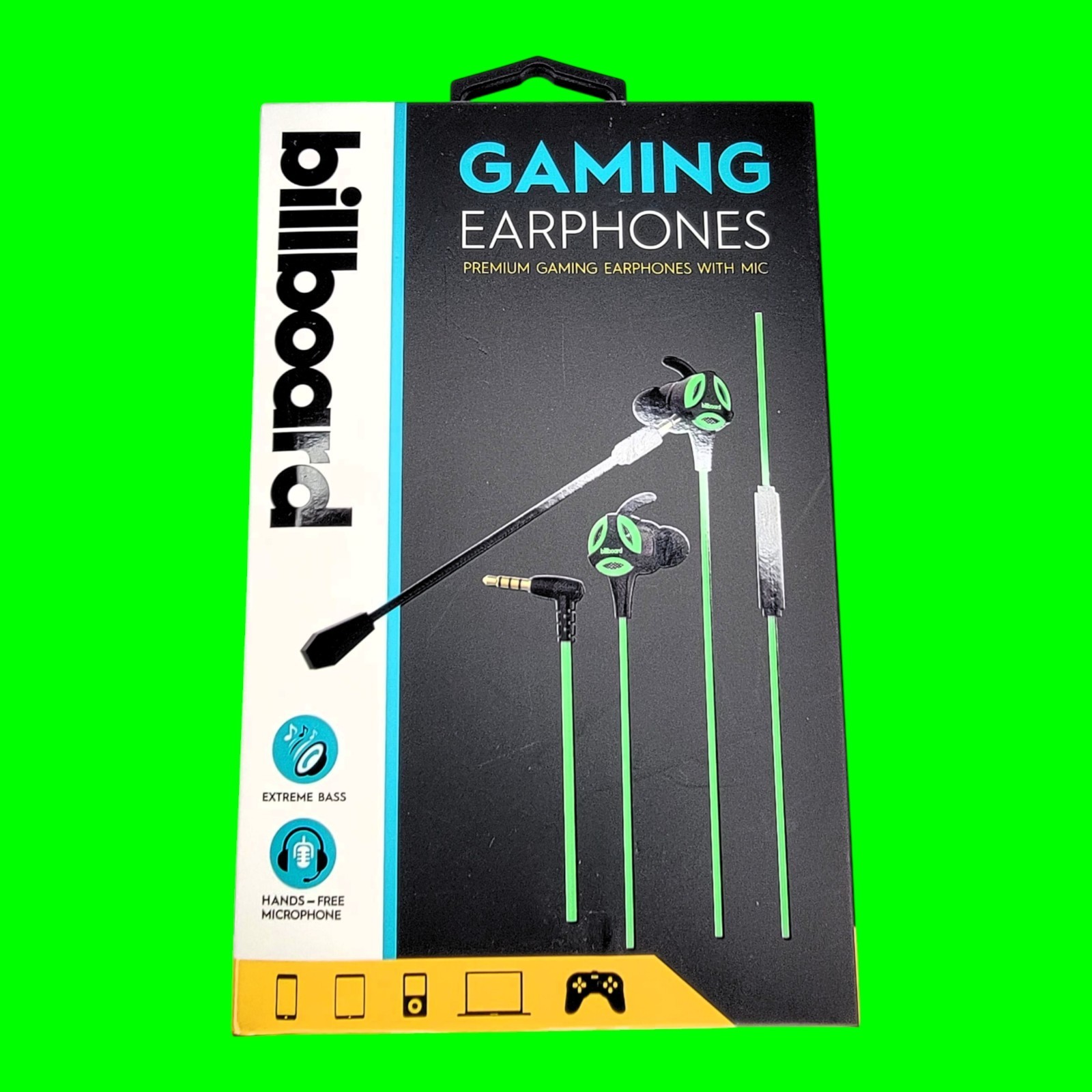 Billboard Gaming Earphones Lot BB2846 BB2847 BB2848 Wired Mic Headset 3 Pack New