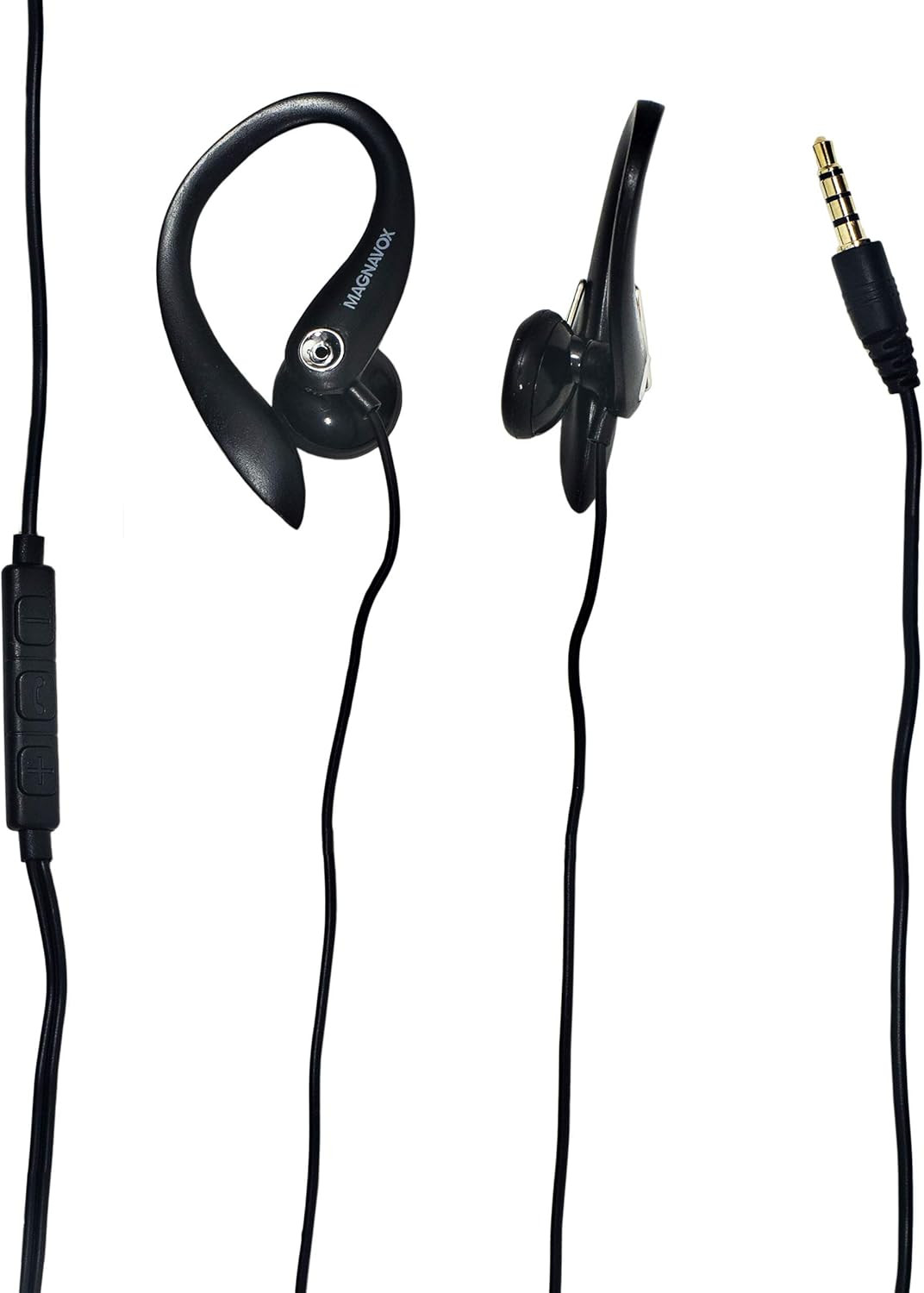 MHP4854-BK Earhook Earbuds with Microphone in Black | Available in Black & White