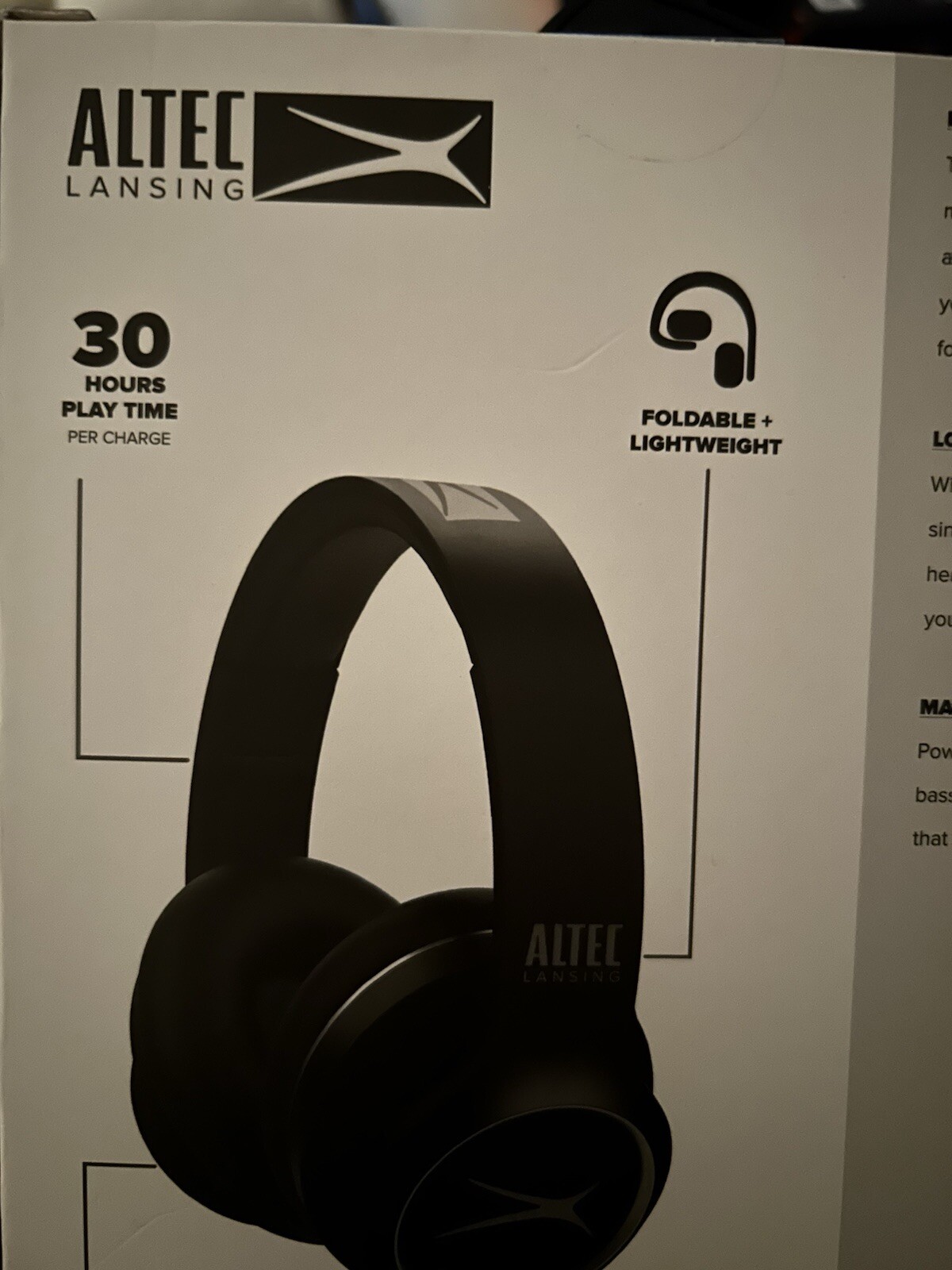 Altec Lansing R3volution X Wireless Bluetooth Headphones Black MZX009-BLK ONYX