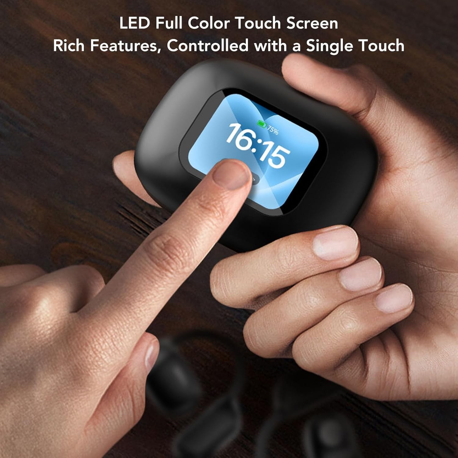 AI Translation Earbuds V5.4 Translator with Smart Touch Screen 140+ Languages T