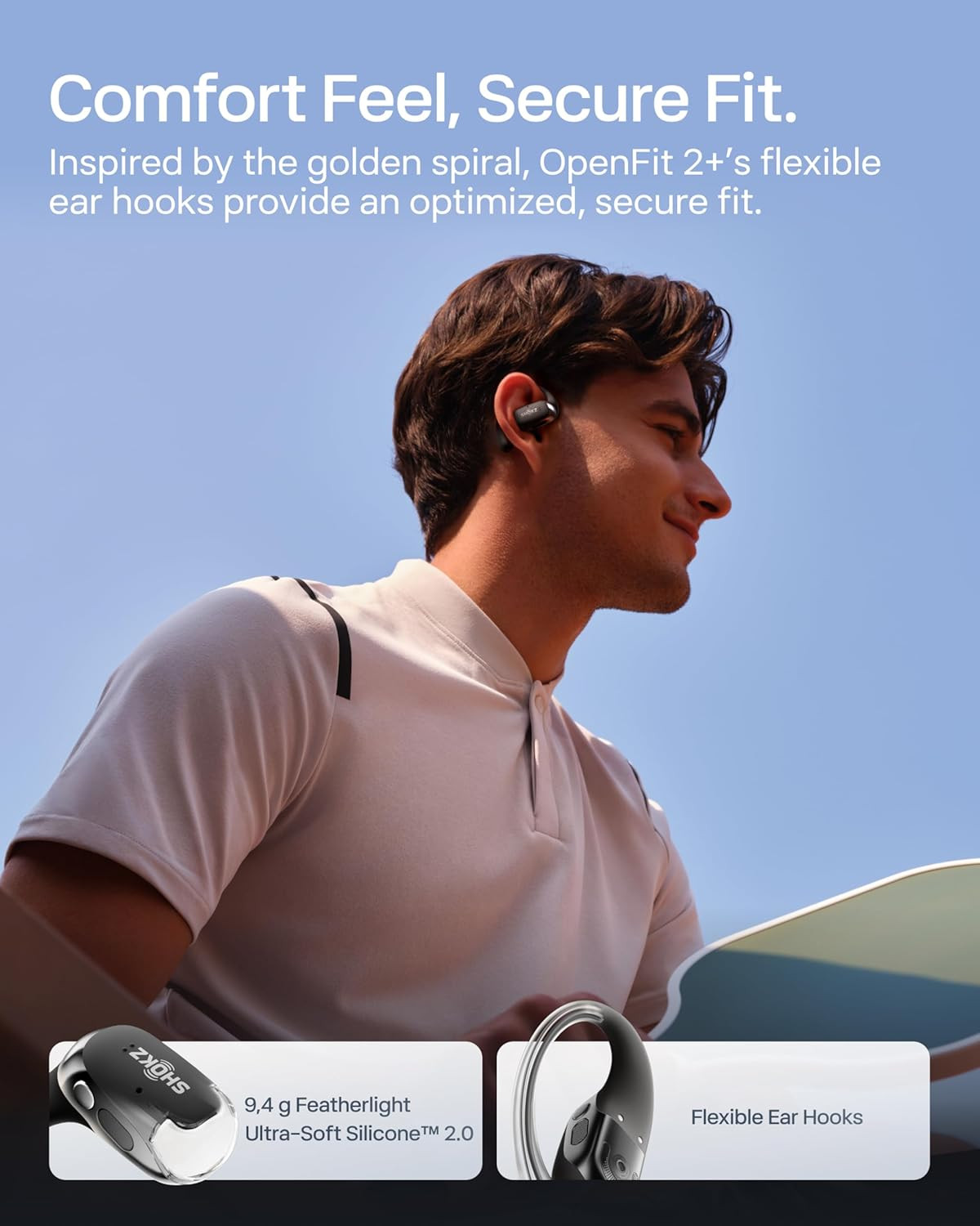 SHOKZ NEW Openfit 2+ Open-Ear Headphones, Dolby Audio Enabled, Comfortable Earbu
