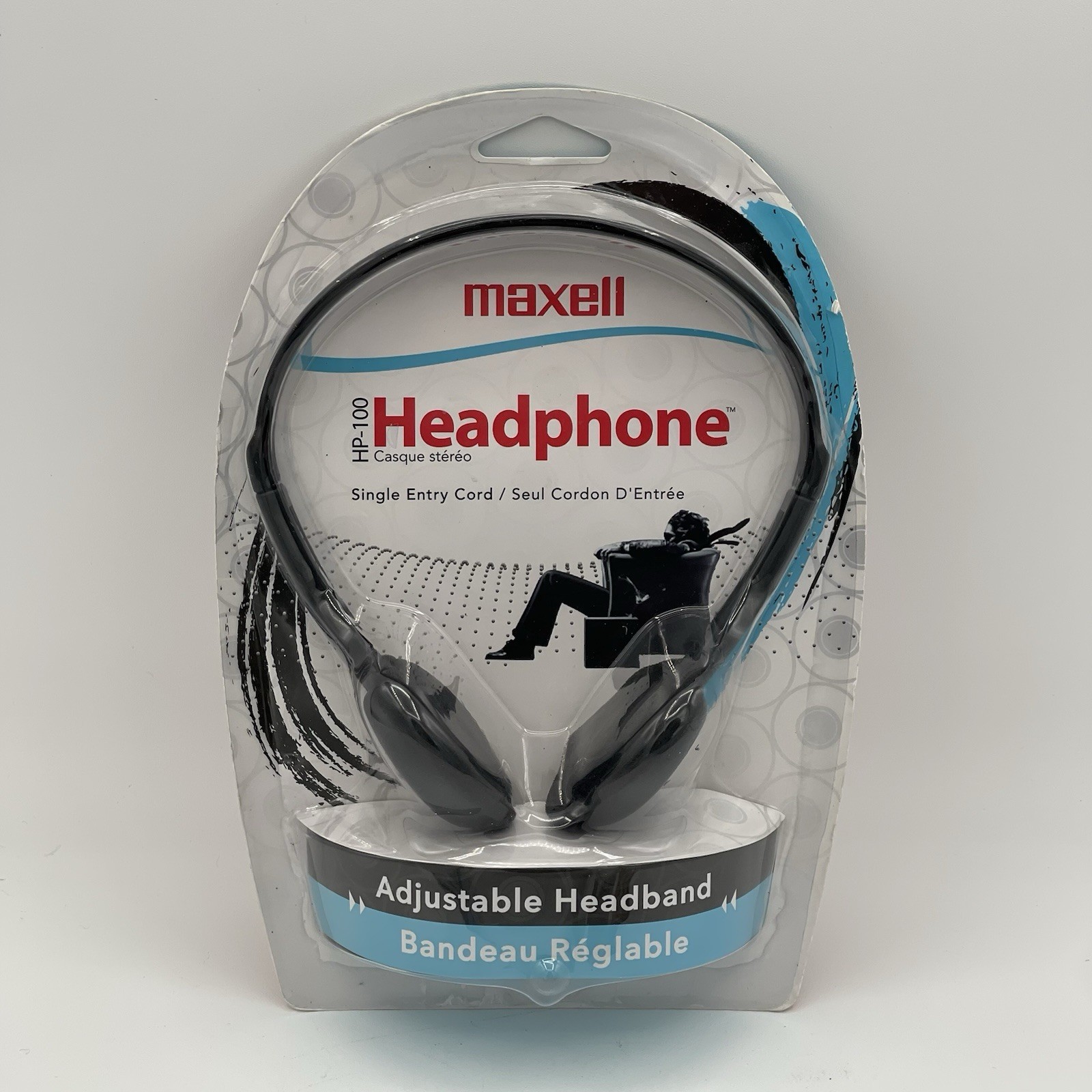 Maxell HP-100 Headband Headphones Maxell Black Lightweight 3.5 Plug New Sealed