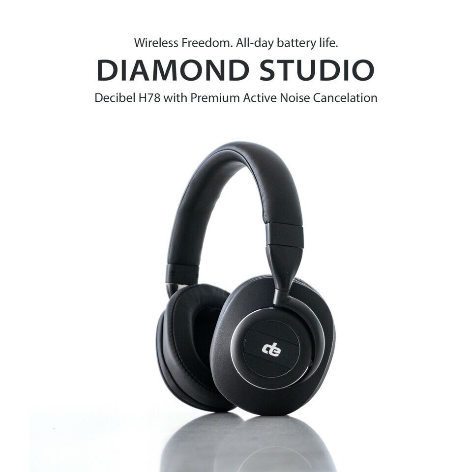 Noise Cancelling Decibel H78 Bluetooth Headphones Diamond Studio Silver
