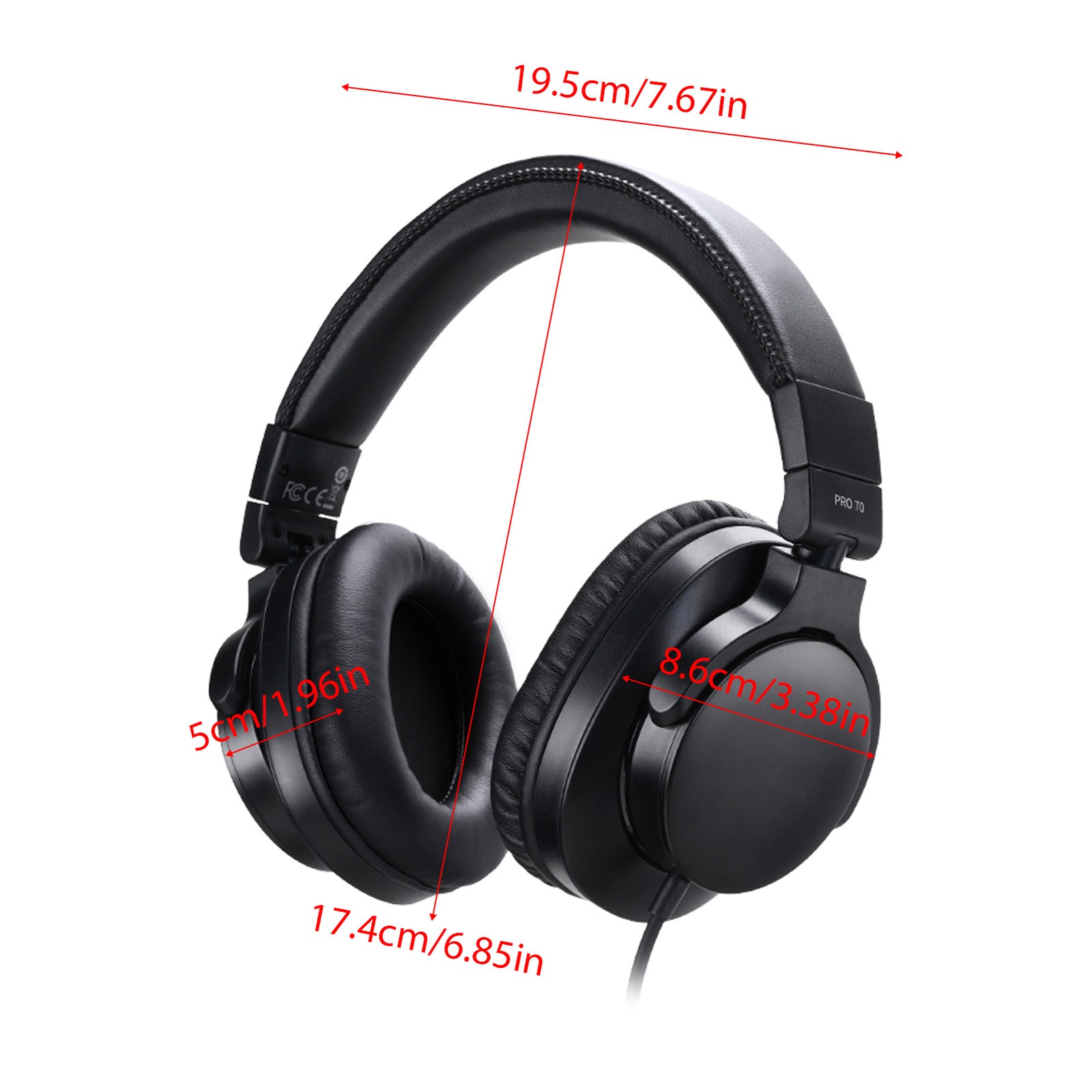 TAKSTAR Studio Headphones DJ Monitoring Headphones With 40mm Drivers Closed JTDW