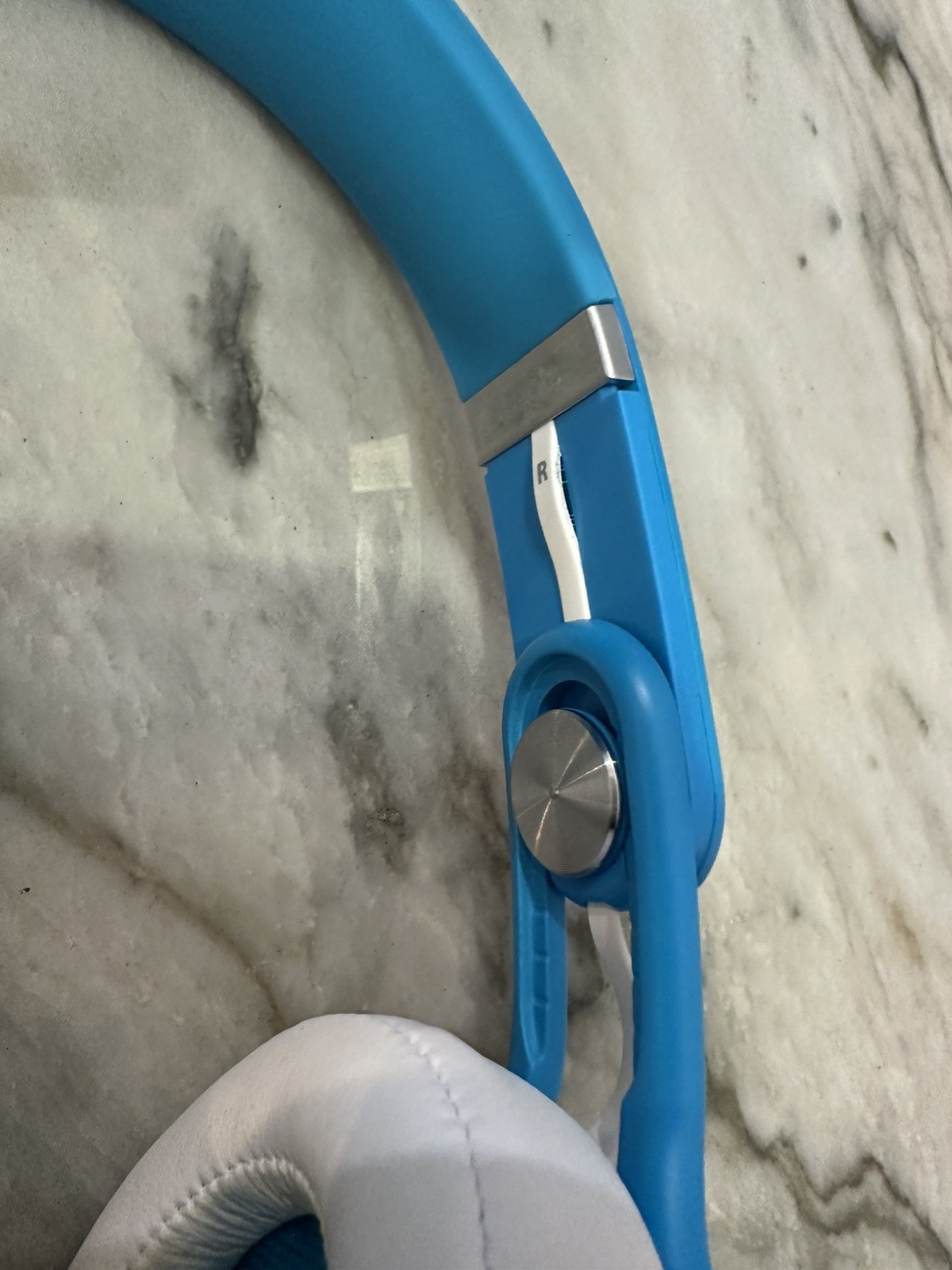 Beats Mixr Mixer Headphones Neon Blue & White David Guetta Edition Rare