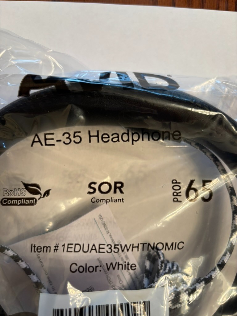 Headphones AVID, black and white, new in a sealed plastic bag, AE 35