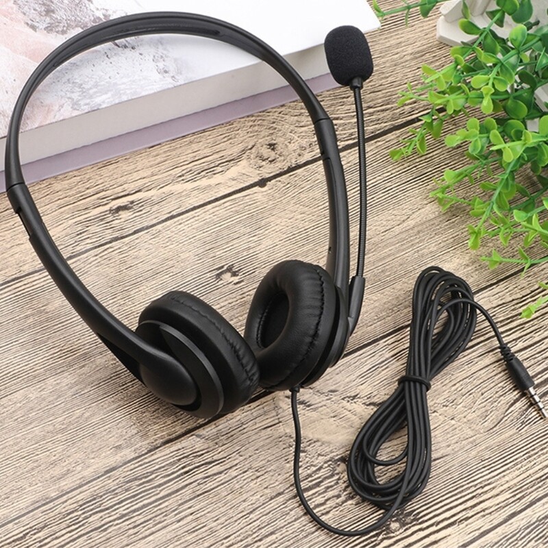 Comfortable Over Ear Headphones with 3.5mm Plug Corded for Music Calls Study