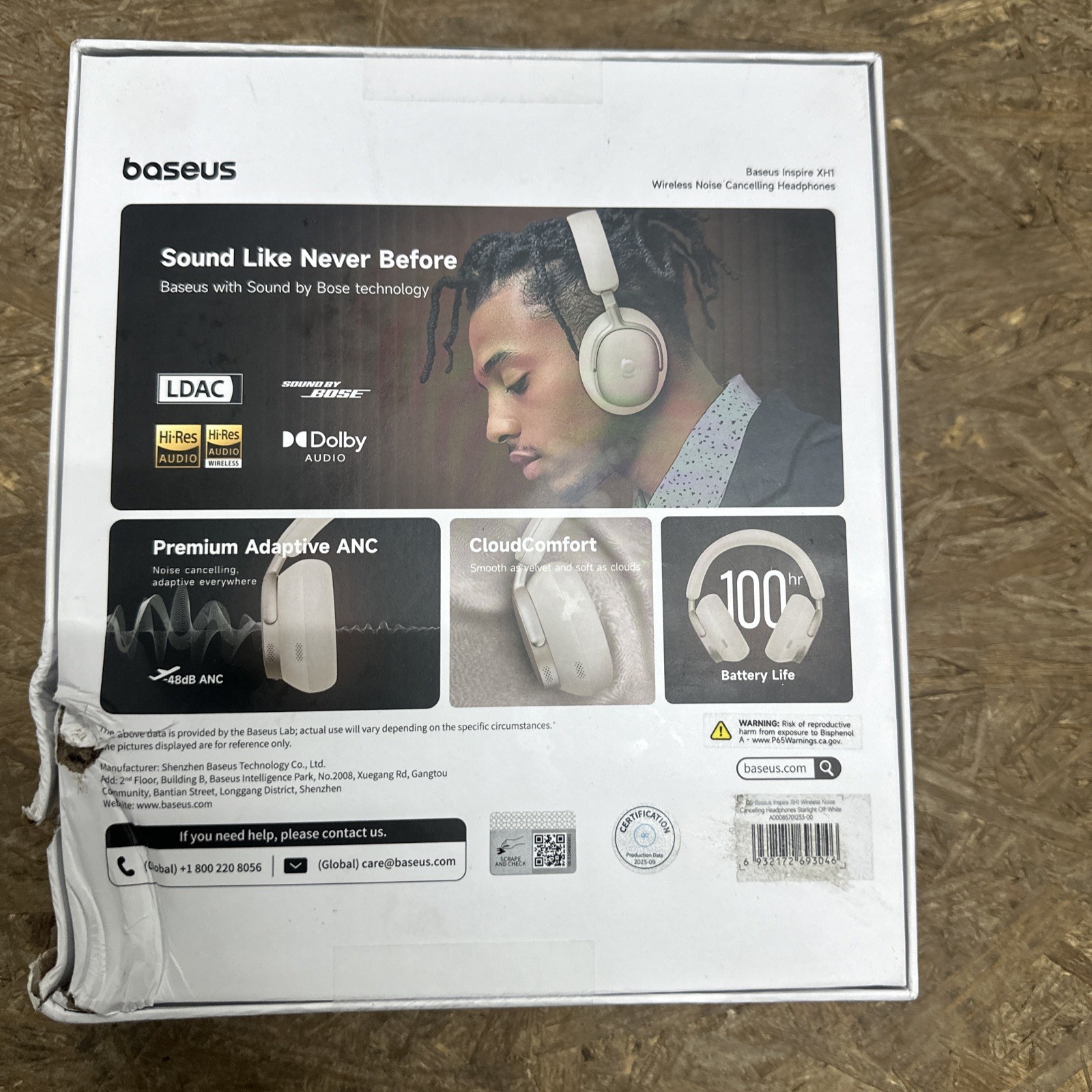 Baseus Inspire XH1 Adaptive Active Noise Cancelling Headphones, Sound by Bose