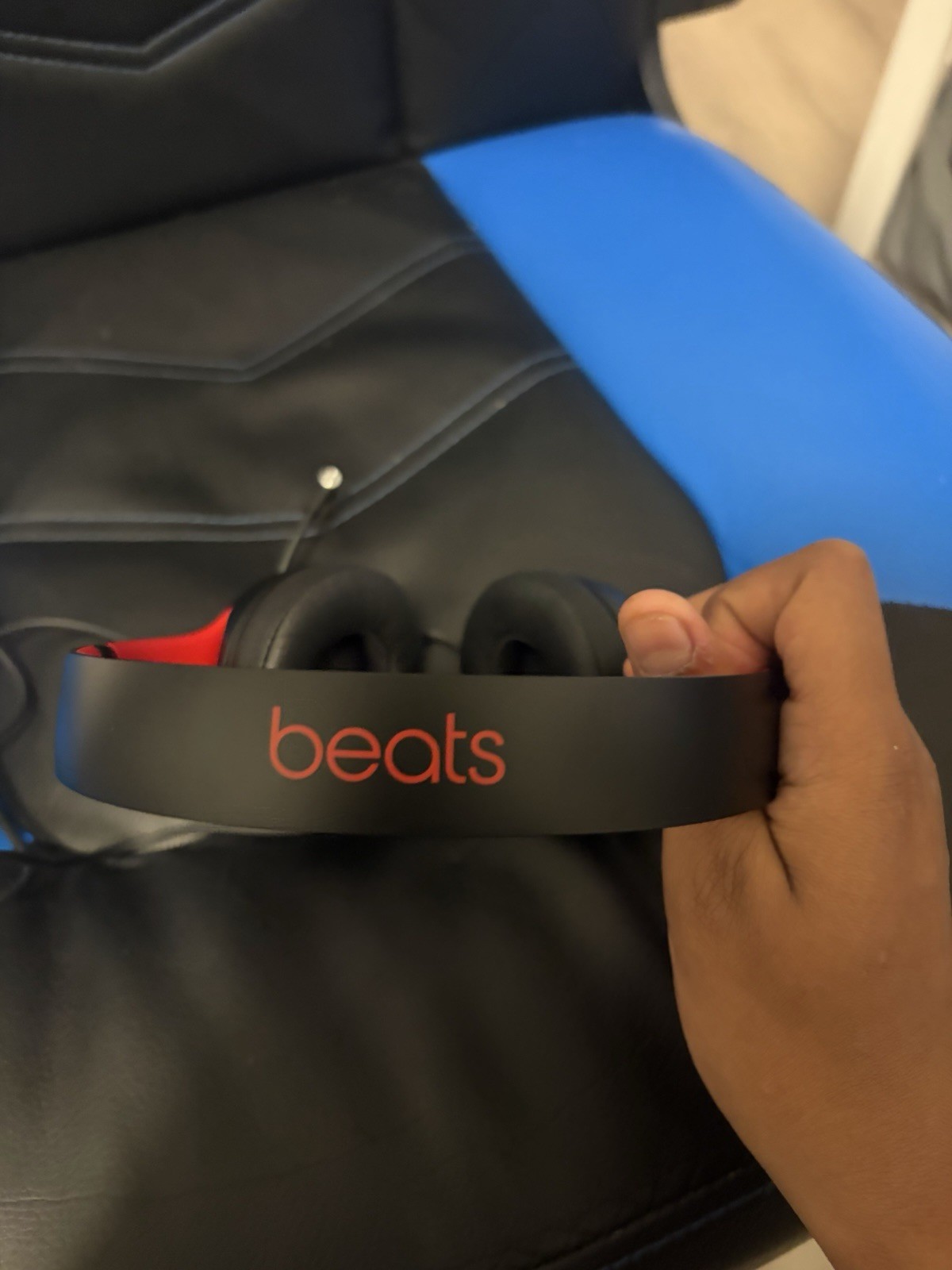 NEW! Beats by Dre Solo3 Wired Headphones Black and Red DEMO VERSION!!! READ!